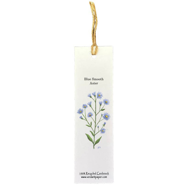 Blue Smooth Aster - Bookmark on Plantable or Recycled Paper