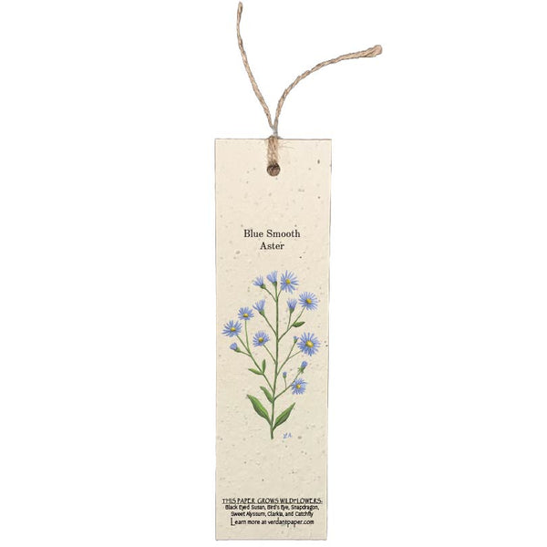 Blue Smooth Aster - Bookmark on Plantable or Recycled Paper