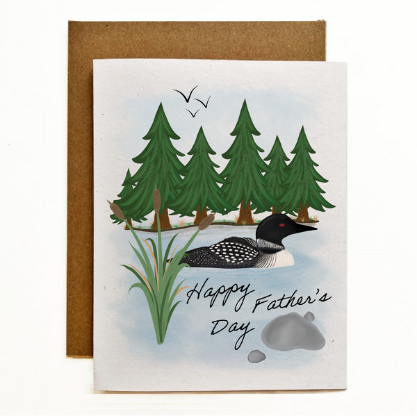 Father's Day Loon Eco-Friendly Greeting Card