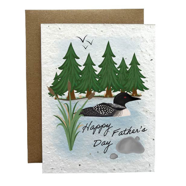 Father's Day Loon Eco-Friendly Greeting Card