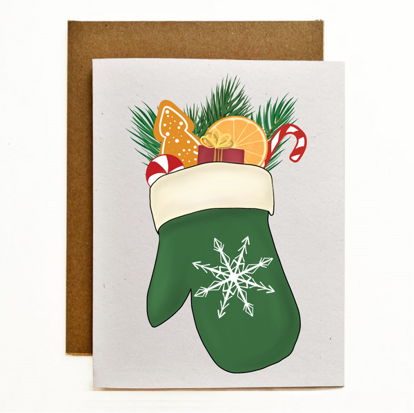 Festive Mitten Eco-Friendly Greeting Card