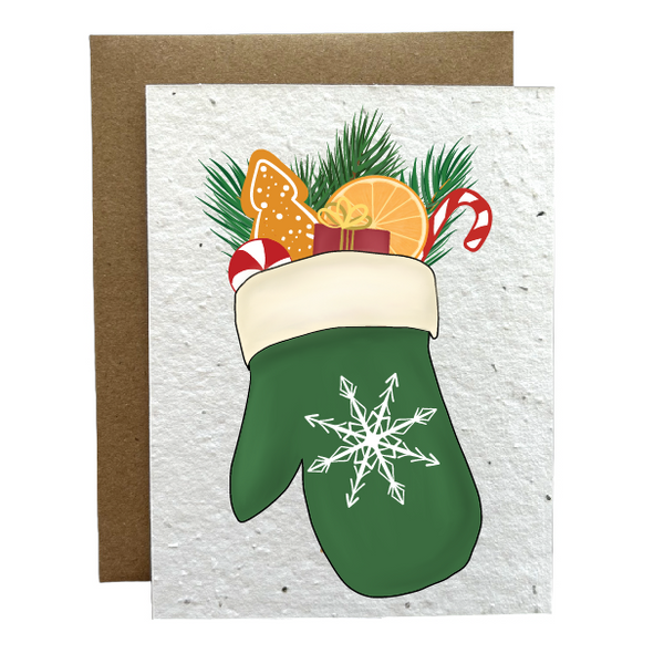 Festive Mitten Eco-Friendly Greeting Card