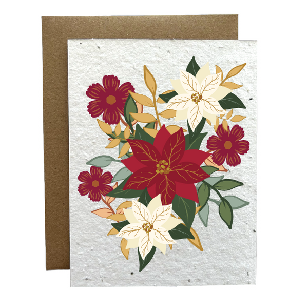 Poinsettias Eco-Friendly Greeting Card