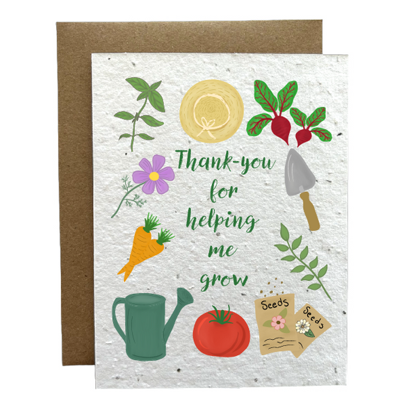 Thank You For Helping Me Grow Eco-Friendly Greeting Card