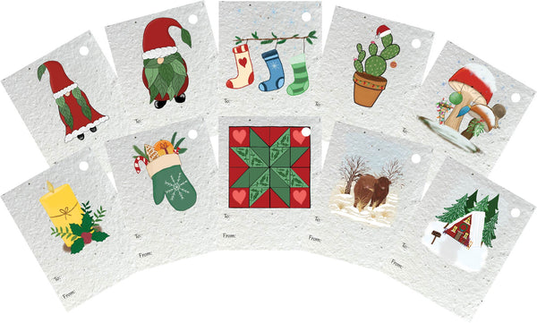 10 Pack of Christmas Plantable Gift Tags