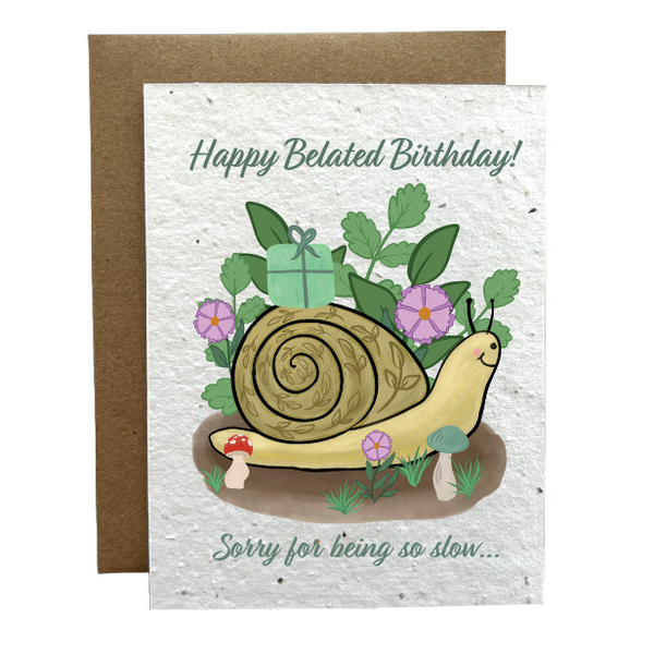Happy Belated Birthday  Eco-Friendly Greeting Card