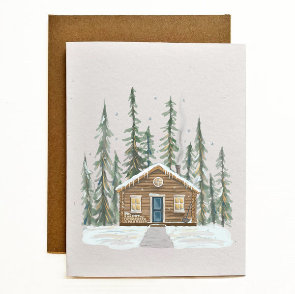 Cabin In the Pines Eco-Friendly Greeting Card