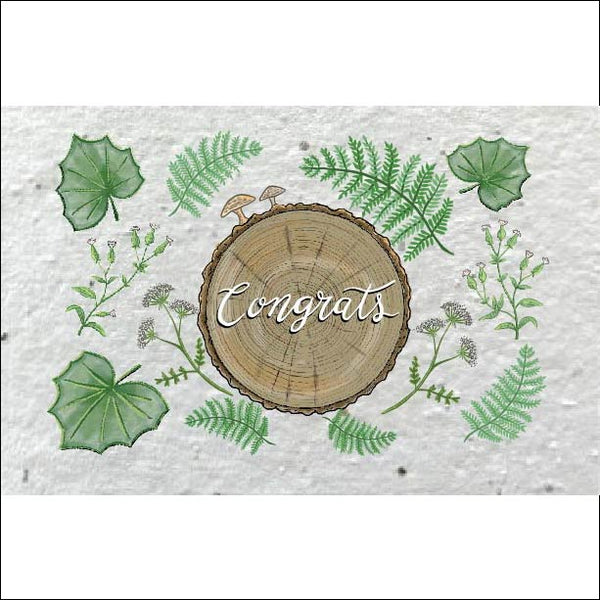 Congrats Folding Eco-Friendly Bouquet Card