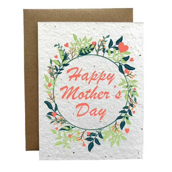 Mother's Day Wreath Eco-Friendly Greeting Card