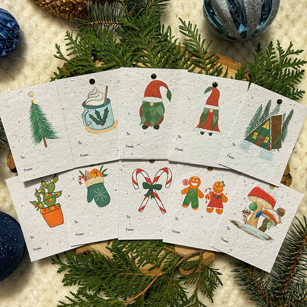 10 Pack of Christmas Plantable Gift Tags