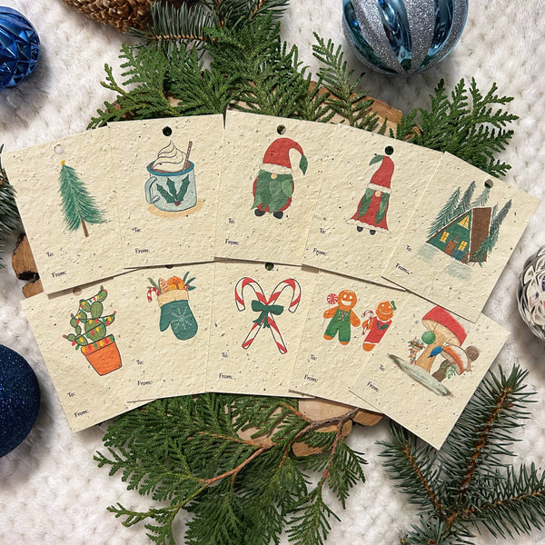 10 Pack of Christmas Plantable Gift Tags