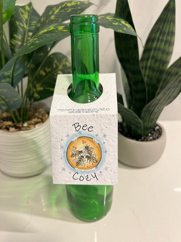 Bee Cozy Bottle Tag