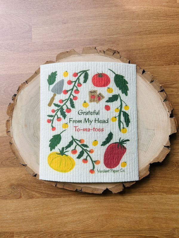Swedish Dishcloth - Grateful From My Head To-ma-toes