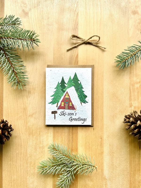 Ski-son's Greetings Eco-Friendly Greeting Card