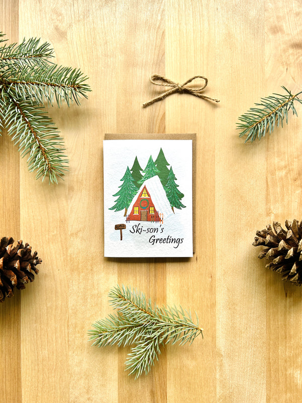 Ski-son's Greetings Eco-Friendly Greeting Card