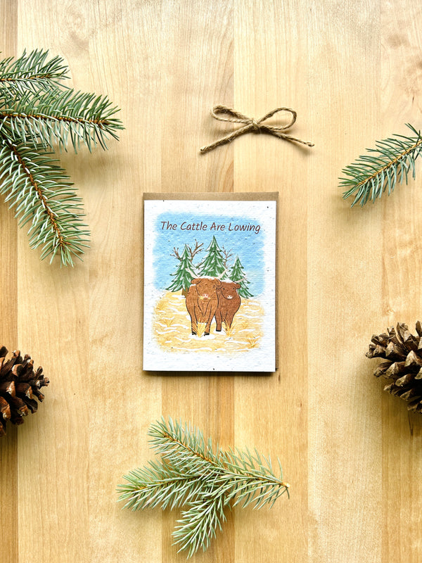 The Cattle Are Lowing Eco-Friendly Greeting Card