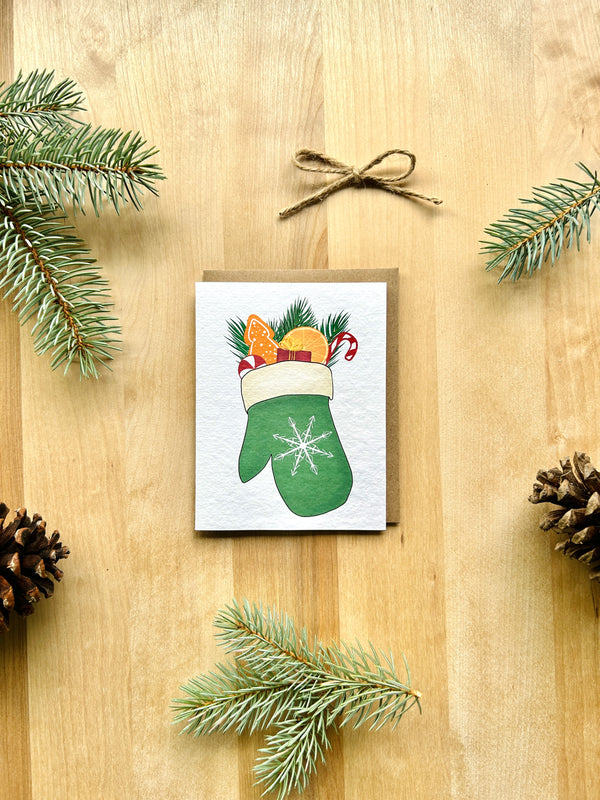 Festive Mitten Eco-Friendly Greeting Card