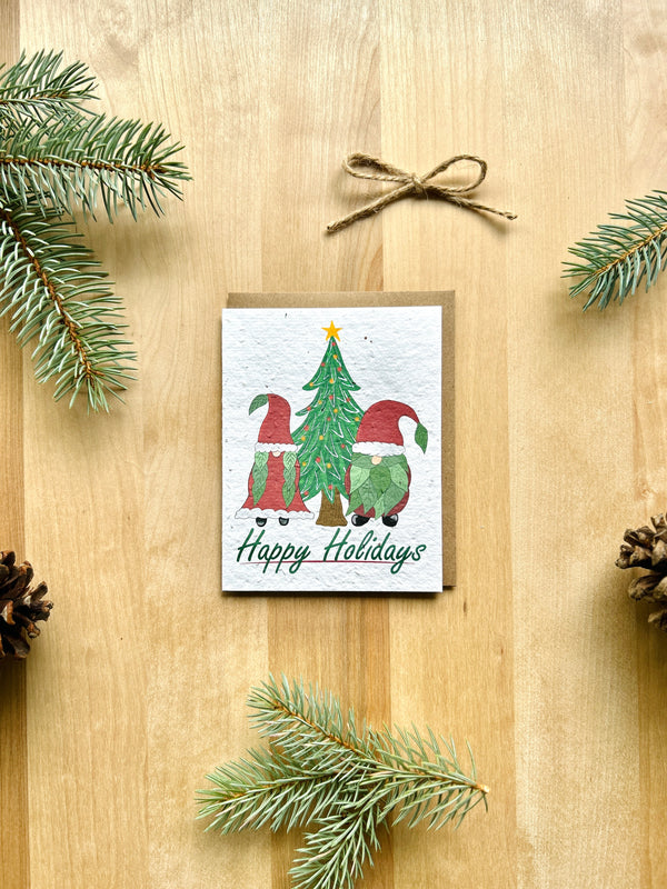 Happy Verdant Holidays Eco-Friendly Greeting Card