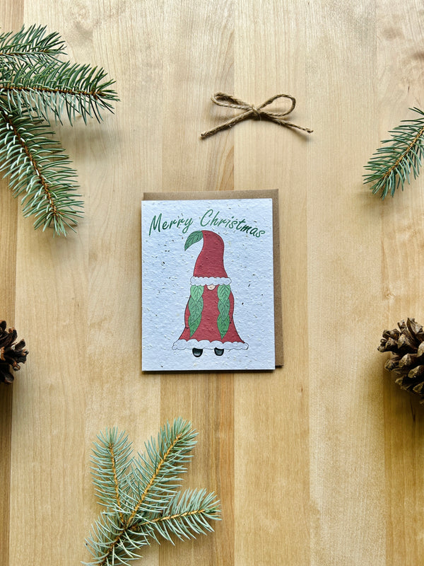 Verdant Mrs. Claus Eco-Friendly Greeting Card