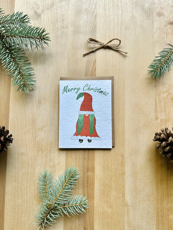 Verdant Mrs. Claus Eco-Friendly Greeting Card