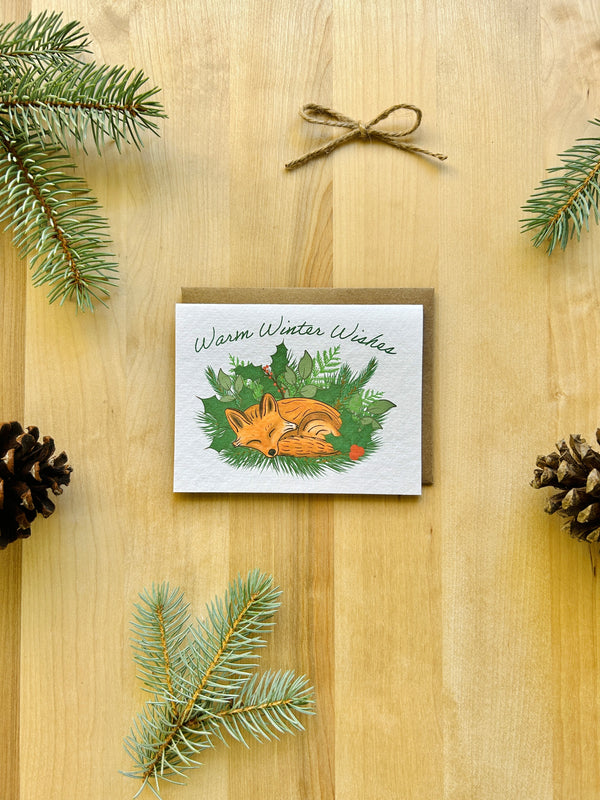 Warm Winter Wishes Eco-Friendly Greeting Card