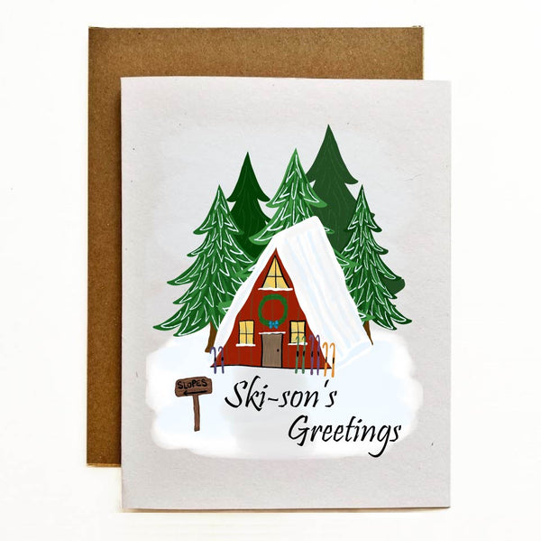 Ski-son's Greetings Eco-Friendly Greeting Card