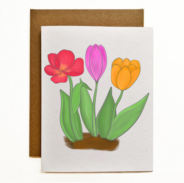 Tulips Eco-Friendly Greeting Card