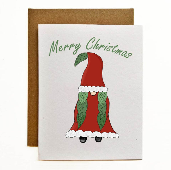 Verdant Mrs. Claus Eco-Friendly Greeting Card