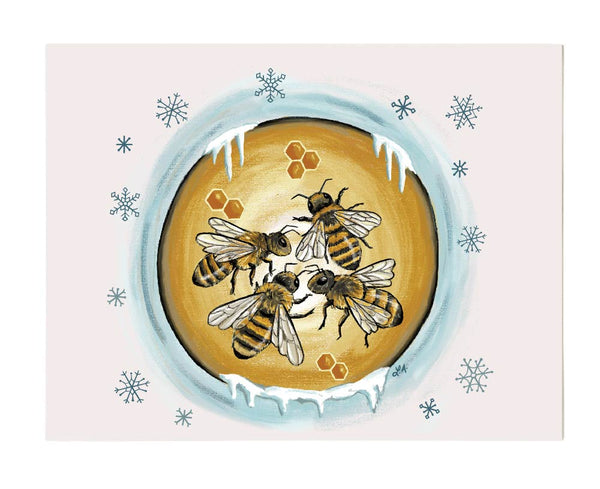 Winter Bees Art Print