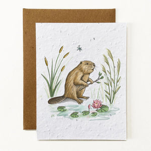 Spring Beaver Seed Paper Greeting Card