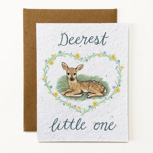 Deerest Little One New Baby Seed Paper Card