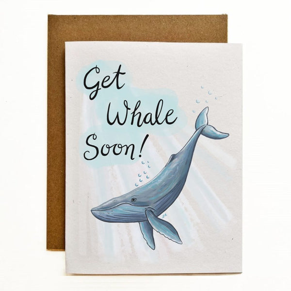 Get Whale Soon Get Well Soon Recycled Greeting Card