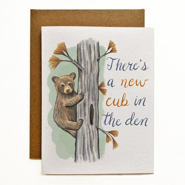 New Cub New Baby Recycled Greeting Card