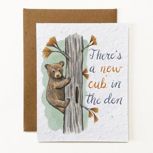 New Cub New Baby Seed Paper Greeting Card