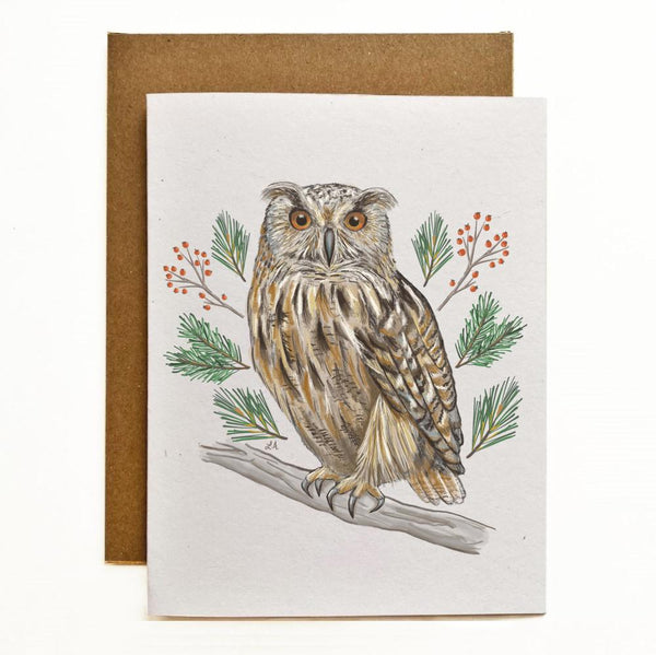 Owl Recycled Greeting Card