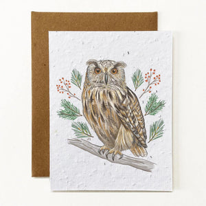 Owl Seed Paper Greeting Card