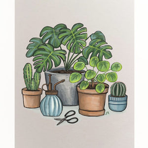 Various Potted Plants Art Print
