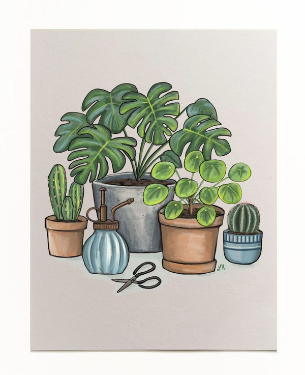 Various Potted Plants Art Print