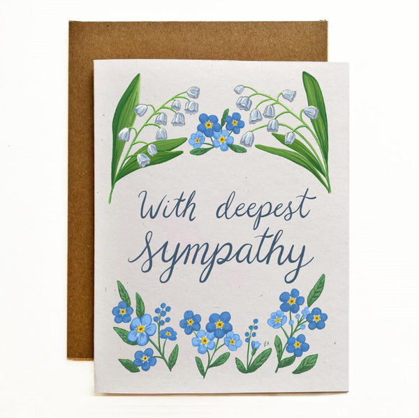 Sympathy Forget Me Nots Recycled Greeting Card